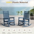 thumbnail image 4 of LOYALICE HDPE Outdoor Rocking Chair for Porch Patio, All-Weather High Back Rocker with Wood-Grain Texture, Heavy-Duty Deck Garden Seating, Fade-Resistant & Easy to Clean,Navy Blue, 4 of 10