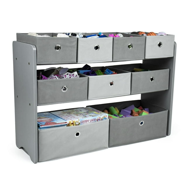 Rangement jouets, 9 bacs en tissu, primaire
