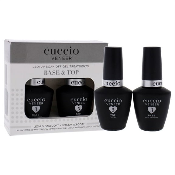 Veneer Base and Top Set by Cuccio for Women - 2 Pc 0.43oz Base Coat, 0.43oz Top Coat