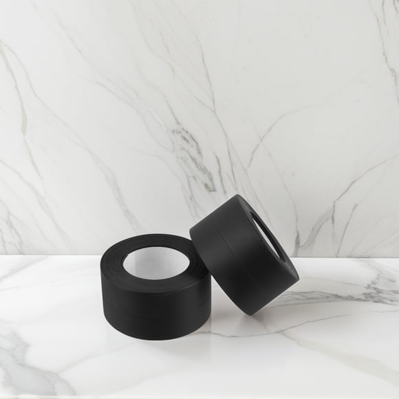 BESTYASH 2Pcs Shower Caulk Tape Black PVC For Bathtub Accessories Waterproof Protection Seal Gaps Homeowners