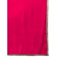 thumbnail image 2 of eloria Women Georgette Dupatta With Lace Shawl Wrap Neck Scarves, Color : Fuscia Pink, 2 of 3