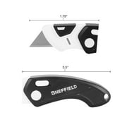 Sheffield Folding Lock Back Utility Knife, 5.25 inch, Black