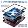 thumbnail image 3 of Funda de TPU + PC a prueba de golpes para tableta con soporte, ranura para bolígrafo y correa para el hombro para iPad Air 2022/2020 de 10.9" (rosa y rojo), 3 of 5