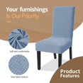 thumbnail image 3 of Stretch Chair Covers for Dining Chairs Set of 10 Decorative Jacquard Dining Room Chair Covers Washable Kitchen Chair Slip Covers for Dining Room, Hotel, Party (10, Light Blue), 3 of 7