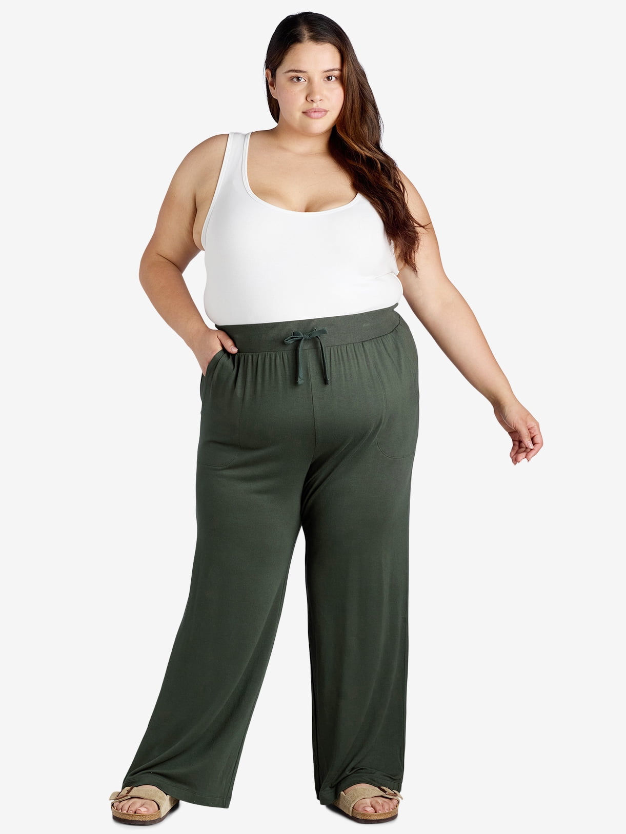 Terra & Sky Plus Size Knit Pant - Elasticized Waist - Walmart.com