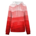 thumbnail image 4 of VEKDONE Long Sleeve Hoodie Sweatshirts for Women 2025 Clearance Sale Trendy Tie-Dye Drawstring Blouse with Pockets Teen Girl Outdoor Y2K Sweatshirt Red XXL, 4 of 5