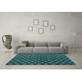 thumbnail image 3 of Ahgly Company Indoor Round Abstract Light Blue Modern Area Rugs, 3' Round, 3 of 4