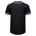 thumbnail image 5 of Laqbezok Men's Classic Baseball Jersey Shirt, Short Sleeve Button Down Sporty Top, Casual Hip Hop Streetwear Tee with Contrast Piping, 5 of 10