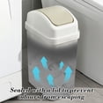 thumbnail image 4 of KOYPTL Bathroom Trash Can with Lid Square Trash Can Plastic Waste Bin for Office Bathroom and Small Spaces – Odor-Control Two-Way Swing Lid – Compact and Durable Gray, 4 of 6