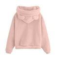 thumbnail image 3 of Girls Sherpa Fleece Pullover Hoodie Long Sleeve Soft Plush Hooded Sweatshirt Casual Loose Fit Top, 3 of 4