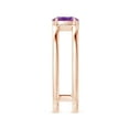thumbnail image 3 of ANGARA Natural Oval Amethyst Solitaire Parallel Split Shank Ring in 14K Rose Gold for Women (Size-6x4mm) | February Birthstone, Birthday, Anniversary, Jewelry Gift for Women | Natural Amethyst Ring, 3 of 8