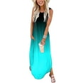 thumbnail image 2 of For Women 2024 Casual Loose Long Dress Sleeveless Split Maxi Sundress Summer Beach Dress With Pockets Sundress Beach Vacation Mini Dress, 2 of 4