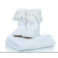 thumbnail image 6 of Throw Blanket and Booties Gift Set White Glitter Faux Sherpa  ~ One Size, 6 of 6
