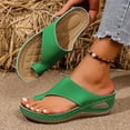 thumbnail image 6 of Lenago Women's Open Toe Mules Sandals Cross Strap Wedge Heel Slides Casual Comfortable Slip On Dressy Walking Shoes for Summer Work Party Outdoor Green 8.5, 6 of 9