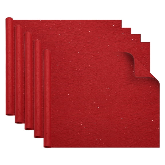 Uxcell 5 Sheets Gift Wrapping Paper, 22.8" x 19.7" Double Layer Stone Wrinkled Textured Paper Floral Bouquet Arrangement Supplies for Flower Packaging Wedding Gift Wrap, Dark Red