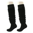thumbnail image 2 of Opvise Womens Socks 1 Pair Slouch Socks Solid Color Breathable Polyester Women Calf Stockings for Cosplay Black, 2 of 8