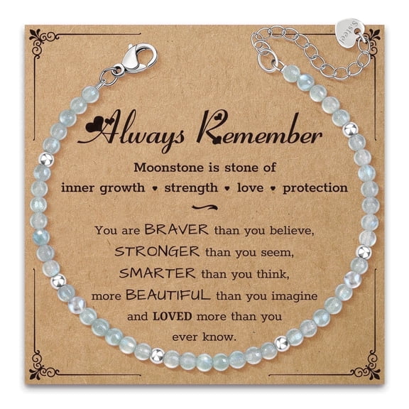 AGOT Inspirational Gifts Bracelets for Women: Healing Moonstone Bracelets with Positive Affirmations - Unique Gifts for Mom, Daughter, Wife, Coworker, Best Friend, Bestie, Granddaughter
