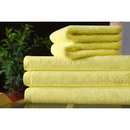 Raymond Clarke Face Cloths Pack 12 Face Clothes Washcloths, Lime Yellow