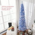 thumbnail image 4 of HOMCOM Snow Flocked Pencil Christmas Tree Slim Artificial Christmas Tree, 4 of 10