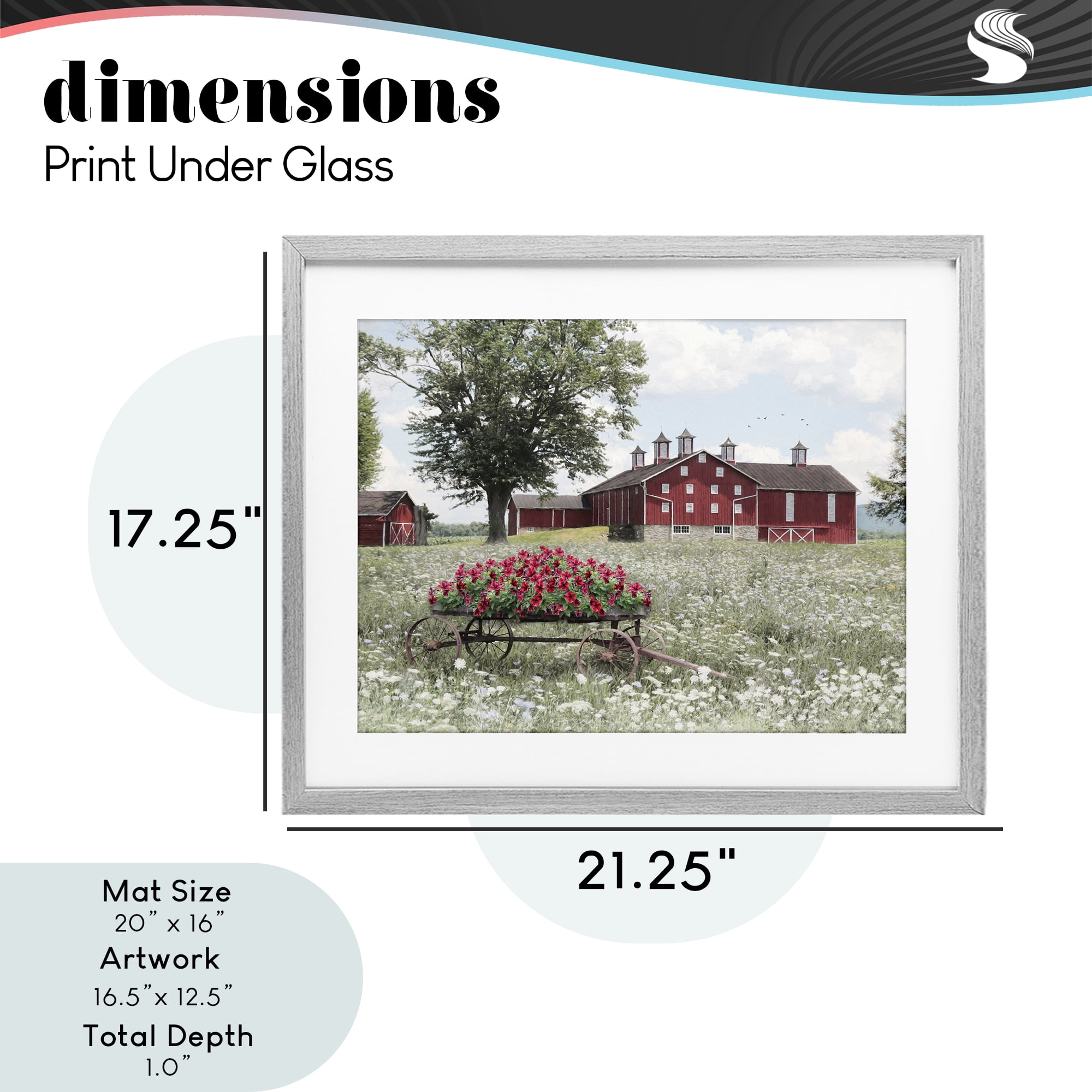 Stupell Industries Old Milton Farm Gray Framed Print Under Glass, design by Lori Deiter