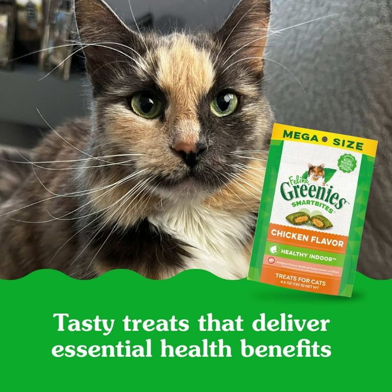 GREENIES SMARTBITES Healthy Indoor Cat Treats, Chicken Flavor,