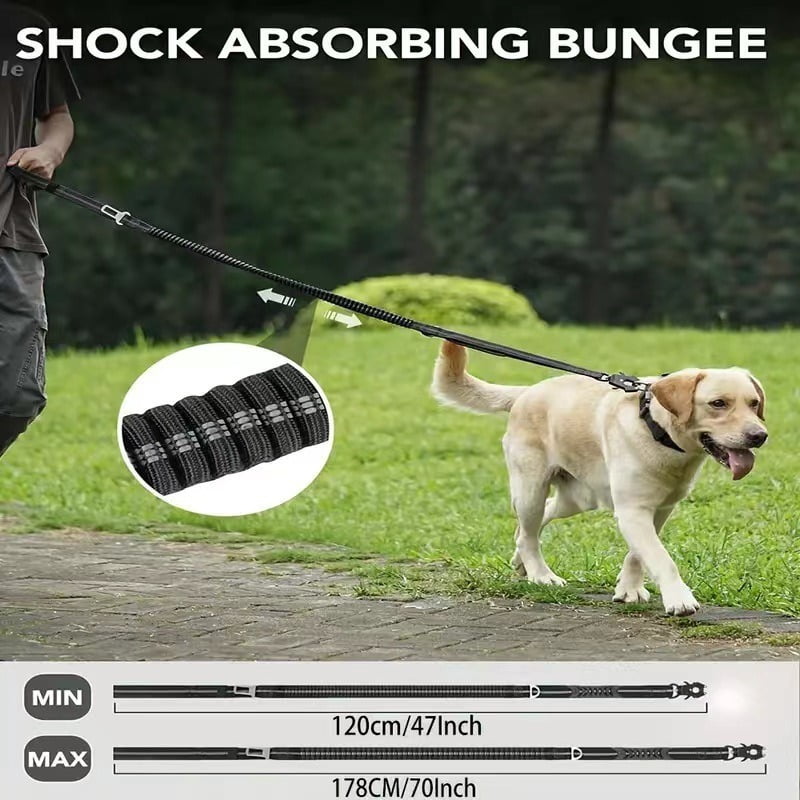 Adjustable Pet Leash Tactical Heavy Duty Dog Leash Straps Reflective Shock Absorbing Car Seatbelt Dog Collar Dog Accessories