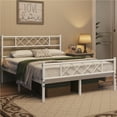 thumbnail image 3 of Yaheetech Metal Platform Bed Frame with Headboard and Footboard, Full Size, White, 3 of 8