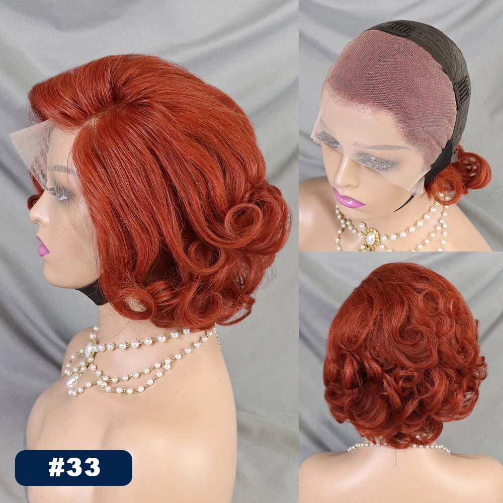 Loose Wave Pixie Cut Wig Short Bob Human Hair 13x4 Full Lace Frontal Wigs Transparent Lace Human Hair for Black Women 8 Inches Wave Human Hair Wig