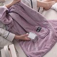 thumbnail image 2 of Qarigey La manta ligera del mantón de lana se mantiene caliente sin sentir la manta suave pesada del mantón de lana con los bolsillos Prendas para la parte del cuerpo gris, 2 of 6