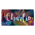 thumbnail image 2 of Polarized Palms Personalized Velour Beach Towel, 2 of 4