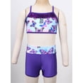 thumbnail image 3 of YONGHS Kids Girls Ballet Sequins Mermaid Tank Crop Top Shorts Set Tankini Swimwear 4-14, 3 of 7