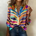 thumbnail image 2 of Womens Mardi Gras Shirt Button Down Carnival Party Long Sleeve Tops Masquerade Purple Gold Green 2026 Tshirt (Gold, L), 2 of 6