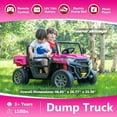 thumbnail image 2 of karbost 2 Seater 24V Kids Electric Ride On Dump Truck 4WD Remote Control EVA Tires Pink, 2 of 7
