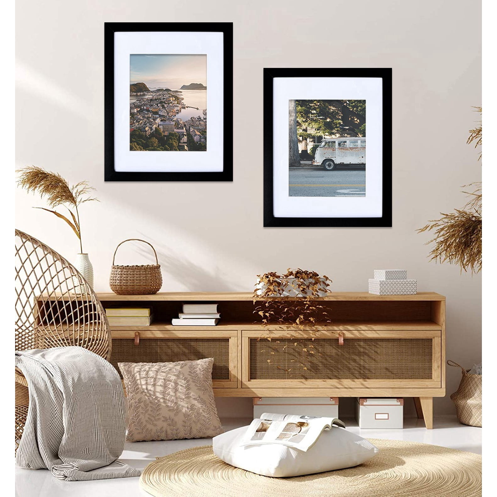 Picture Frame MDF Black 11*14" Wall Mount & Tabletop Display, Pack of 2