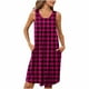 thumbnail image 2 of Camisón de mujer con estampado y bolsillos, sin mangas, plisado, cuello redondo, 2 of 7
