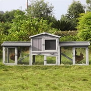 Aivituvin Chicken Coop Outdoor with PVC Bottom Layer Indoor Rabbit Hutch Wooden Bunny Cage Large Rabbit House with Run