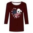 thumbnail image 4 of Taylonsss Women 3/4Sleeves Casual Shirts Pullover Loose Tunic Tops Print Blouse, 4 of 4