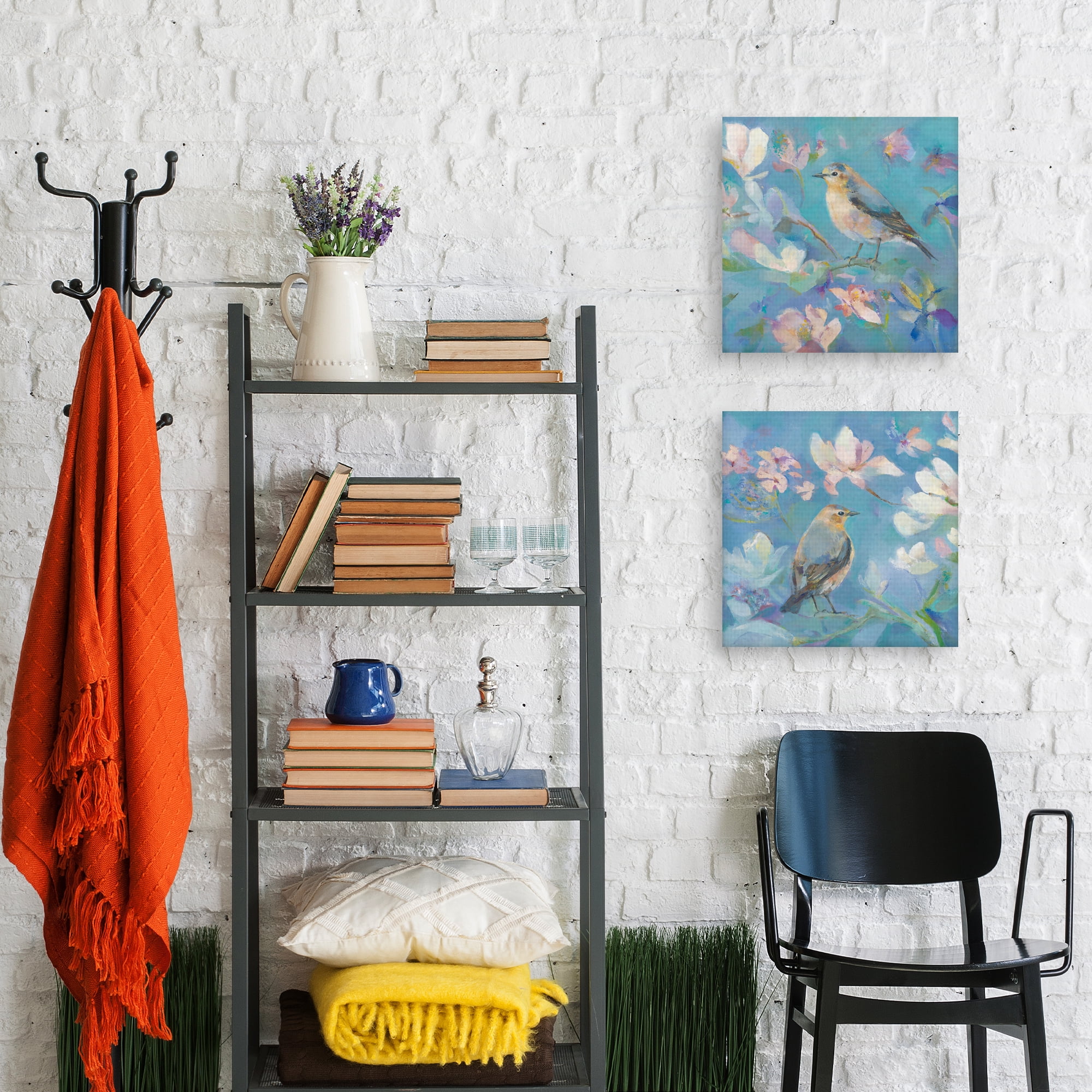 Birds in Magnolia Detail I & II by Sarah Simpson Set of 2 Canvas Art Prints