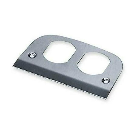 Hubbell Wiring Device-Kellems Above Floor Fitting Plate, 2 Gangs, Rectangular, Stainless Steel, Duplex Receptacle Cover