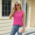 thumbnail image 6 of Womens Summer Tops V Neck Tank Tops for Women Loose Fit Cross Strap S-M-L-XL-XXL, 6 of 9