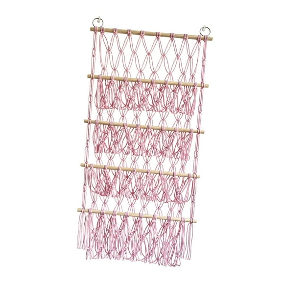 pitrice Wall Hanging Organizer Plush Toy Storage Violet Hammock Toy Animal Stuffed Ball Net Pink 105x52cm