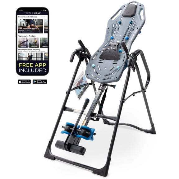 Teeter FitSpine X3 Inversion Table w/ Accessories for Back Pain Relief, Deluxe Easy-Reach Ankle Lock, FDA Registered, UL Safety Certified, 300 lb Capacity, Designed & Patented in USA 