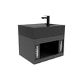 thumbnail image 3 of Nile 24" Black Wood Floating Vanity with Black Top and Black Trim, 3 of 10