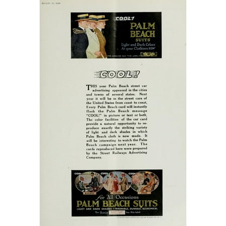 Advertising & Selling Magazine 1920 Palm Beach Suits Canvas Art - Unknown (18 x 24)
