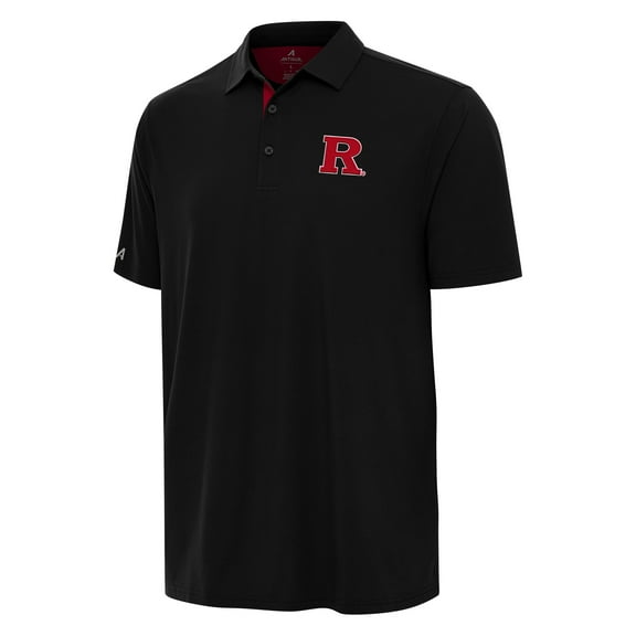 Men's Antigua Black Rutgers Scarlet Knights Era Polo