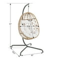 thumbnail image 7 of Ulax Furniture Hanging Chair Indoor Outdoor Wicker Basket Swing Hammock Egg Chair With Stand and Cushions For Patio Living Room, 7 of 7