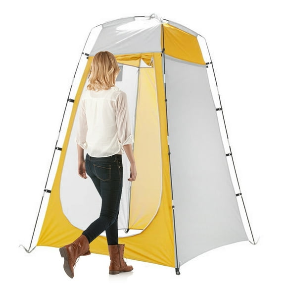 Tente de Confidentialité Portable pour Activités Extérieures : Polyester Anti-Déchirure Argenté, Protection UV, Design Ventilé avec Fenêtre Zippée et Grande Entrée, Inclut Corde Suspendue, Poche de Rangement, Sol