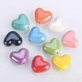 thumbnail image 2 of U8MO 10pcs 15mm Heart Handmade Glazed Ceramic Porcelain Loose Beads for DIY Jewelry-Purple, 2 of 5