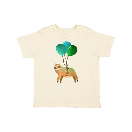 

Inktastic Cute Flying Sloth with Green Balloons Gift Toddler Boy or Toddler Girl T-Shirt
