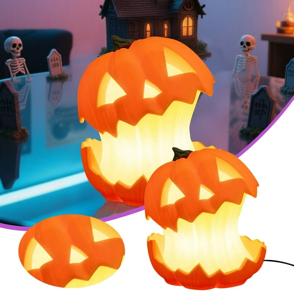Pumpkin Night Light Cute & Scary LED Lamp Nightlight for Boys Girls